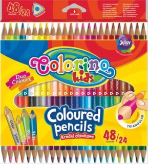 Colorino Pastelky trojhranné oboustranné 48 barev